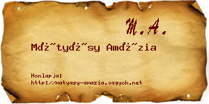 Mátyásy Amázia névjegykártya